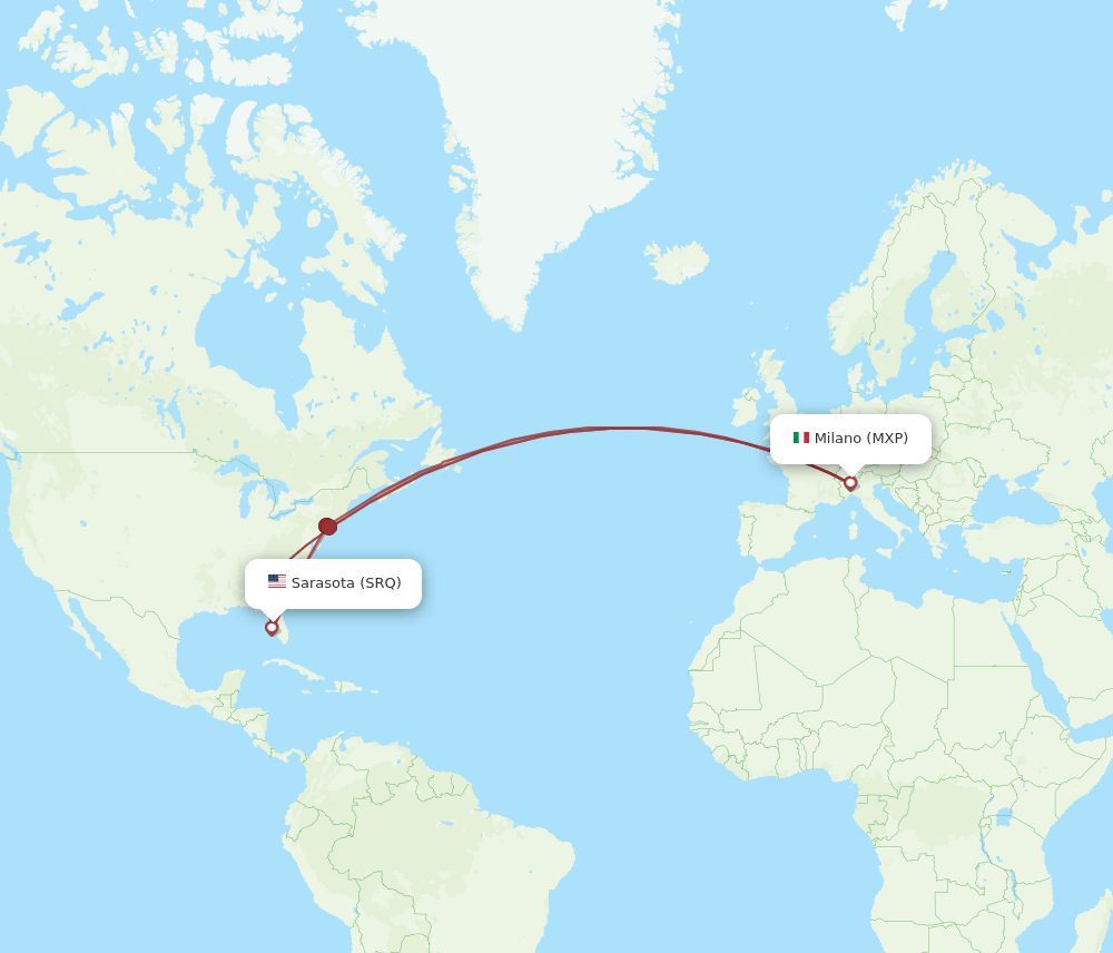 MXP-SRQ flight routes