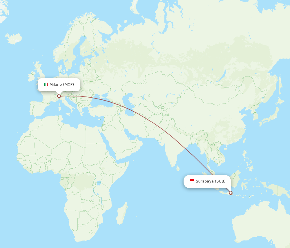 MXP-SUB flight routes