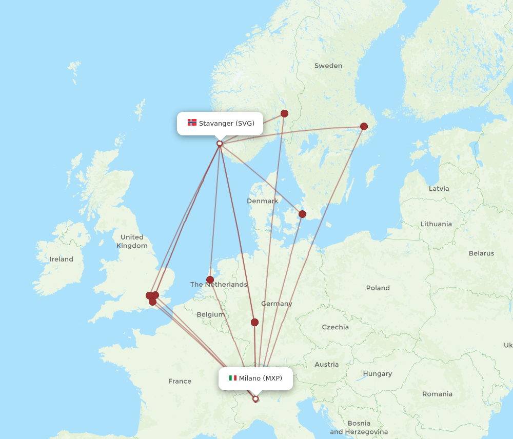 MXP-SVG flight routes