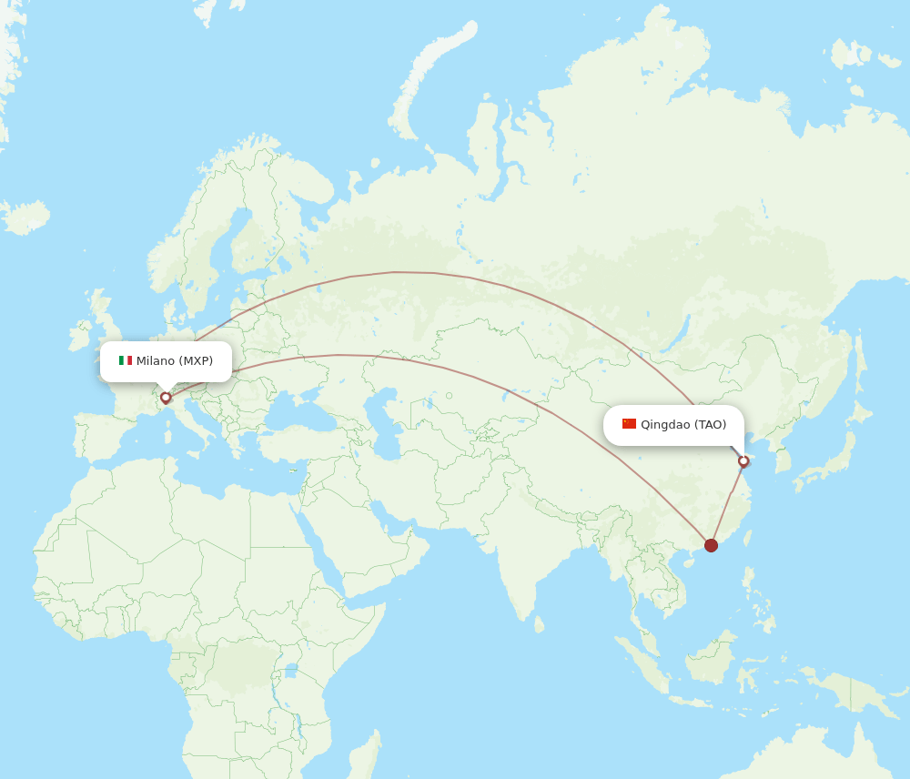 MXP-TAO flight routes
