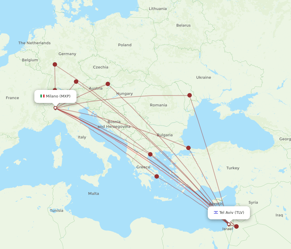 MXP-TLV flight routes
