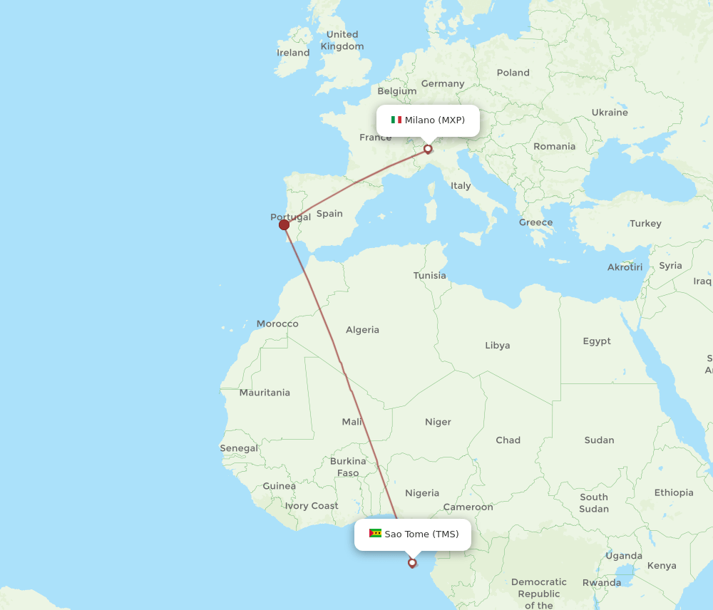 MXP-TMS flight routes