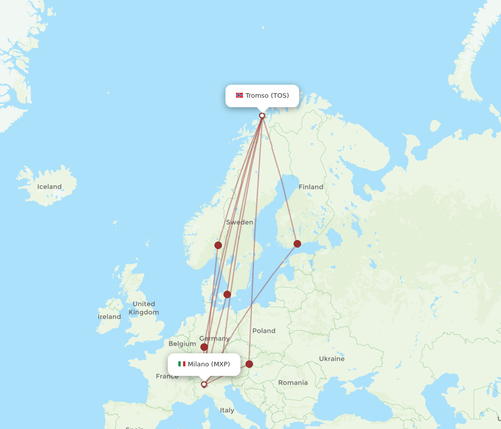 MXP-TOS flight routes