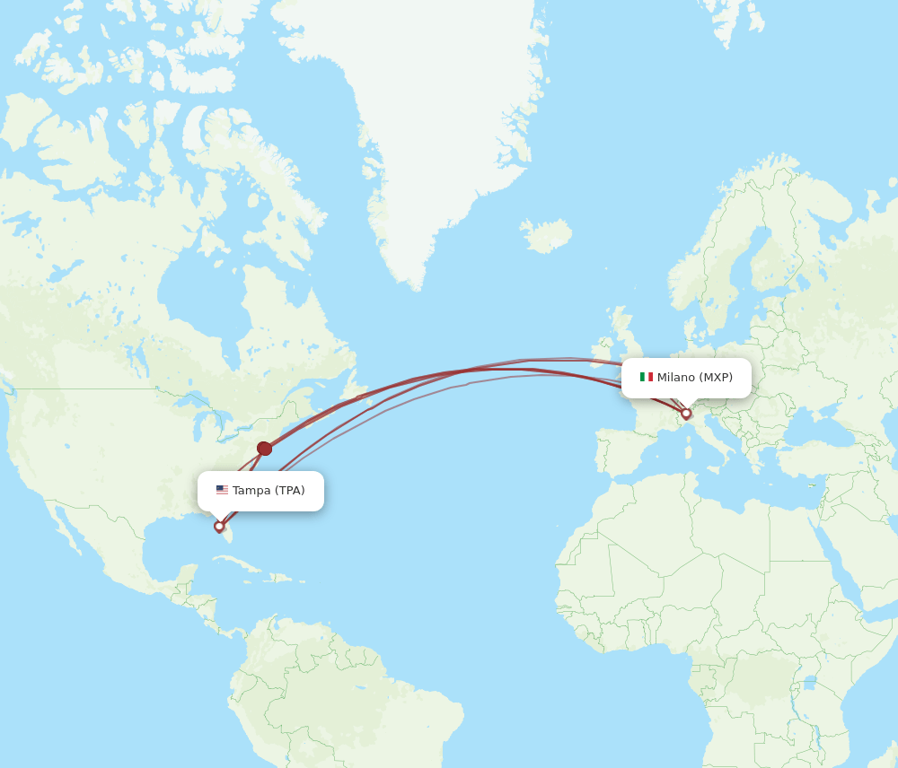 MXP-TPA flight routes