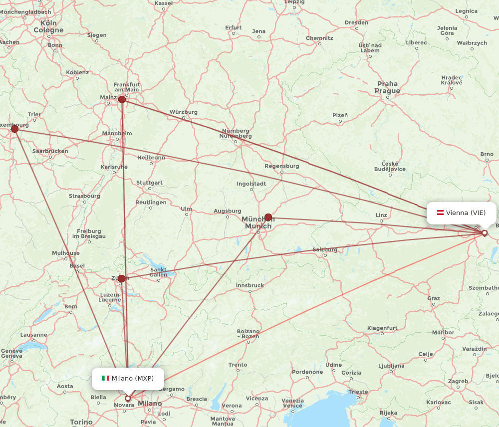 MXP-VIE flight routes