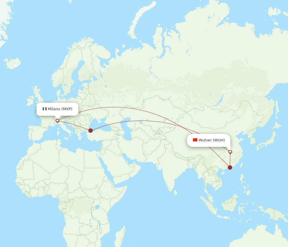 MXP-WUH flight routes