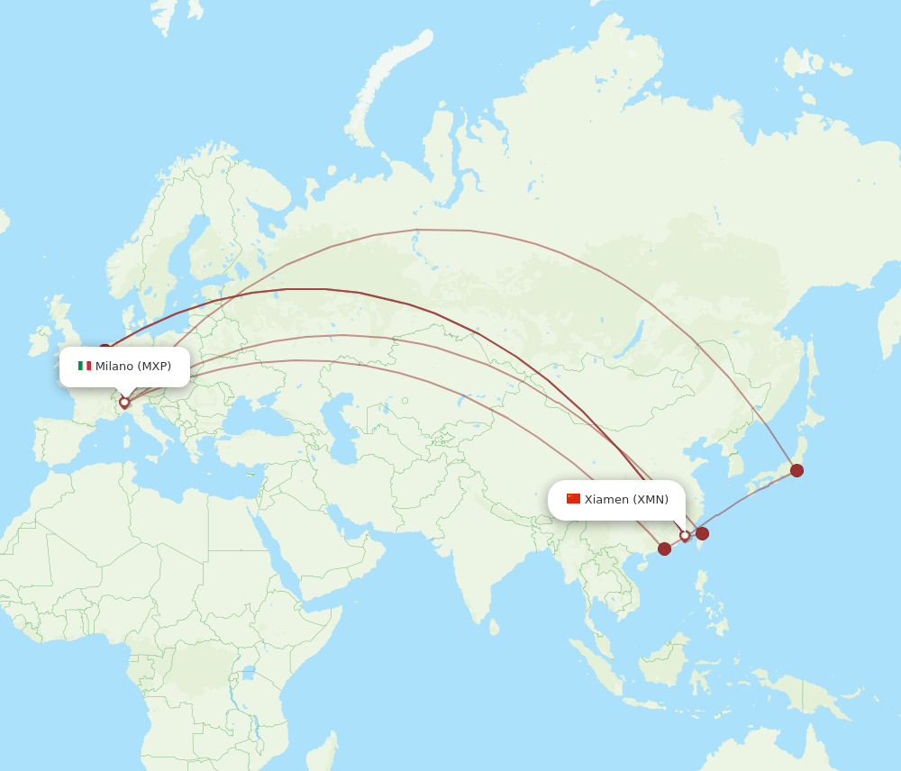 MXP-XMN flight routes