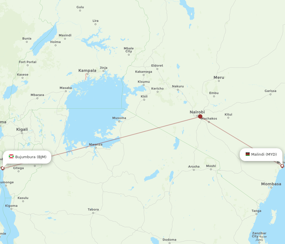 MYD to BJM flights and routes map