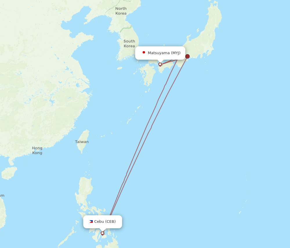MYJ-CEB flight routes