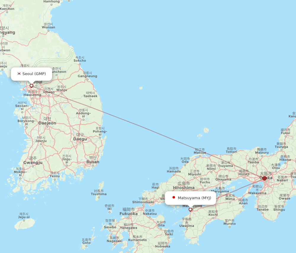 MYJ-GMP flight routes
