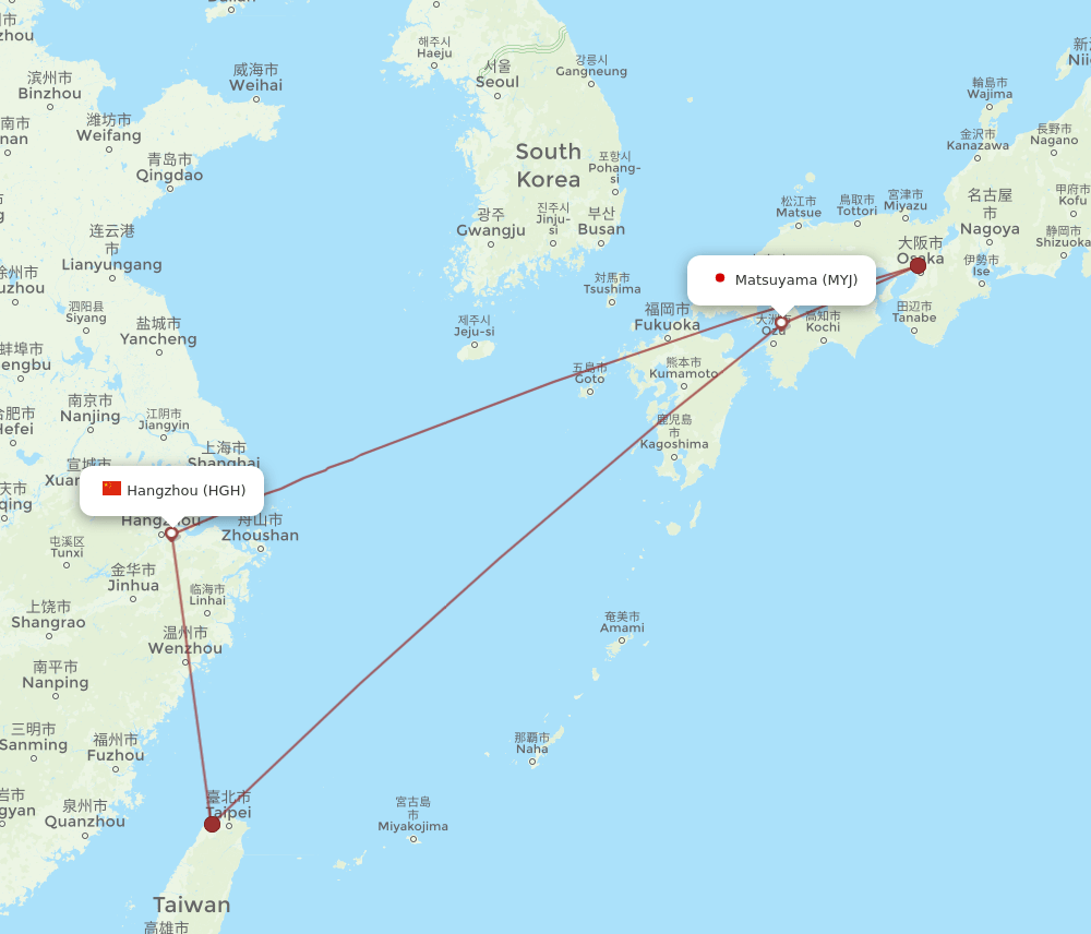 MYJ-HGH flight routes