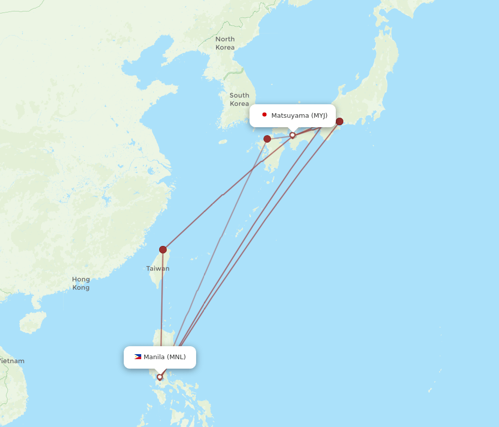 MYJ-MNL flight routes