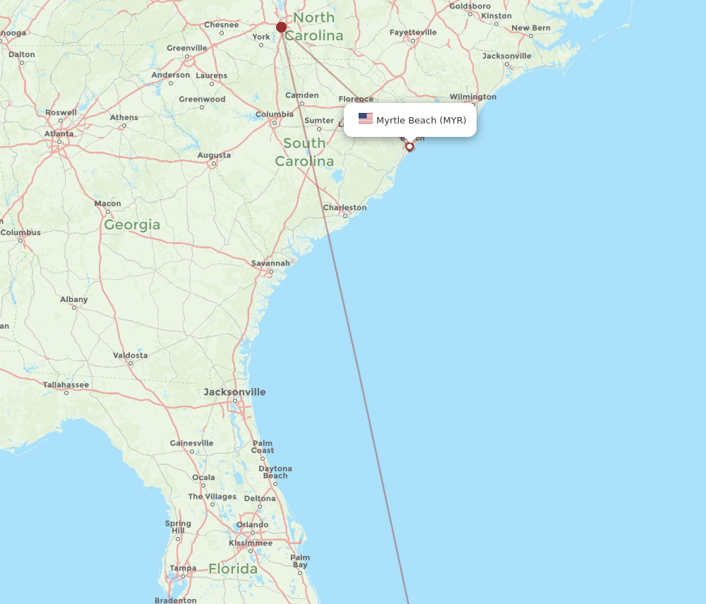 MYR to FPO flights and routes map