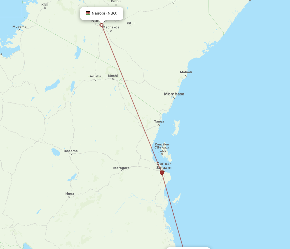 MYW-NBO flight routes