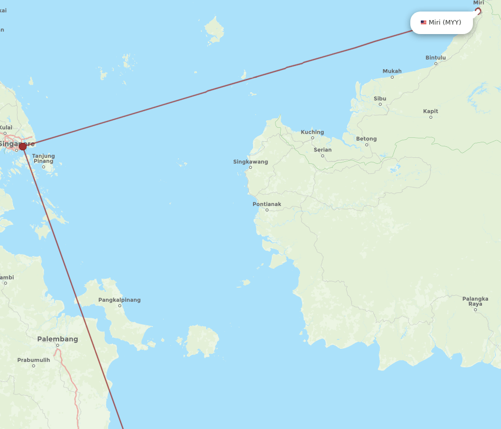 MYY to CGK flights and routes map