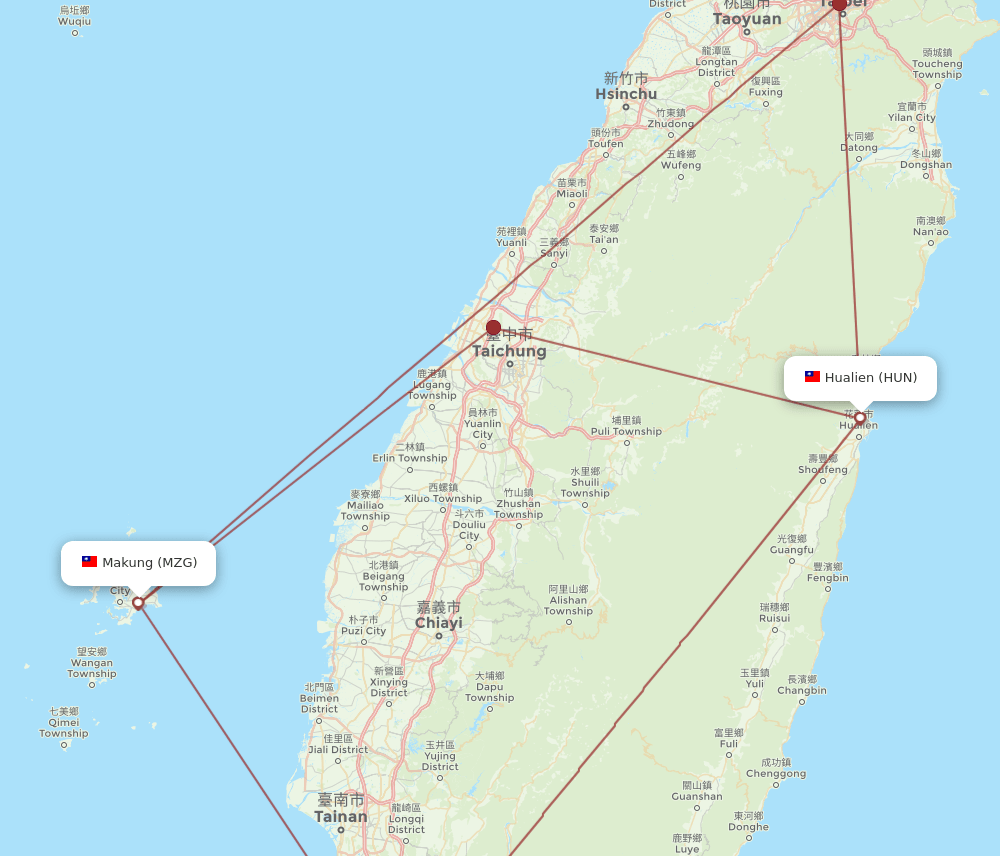 MZG-HUN flight routes