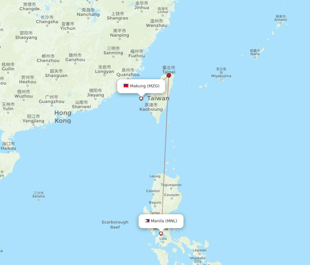 MZG-MNL flight routes
