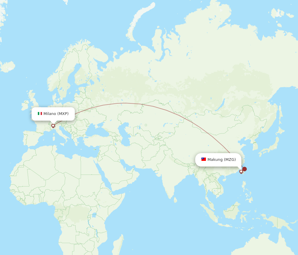 MZG-MXP flight routes