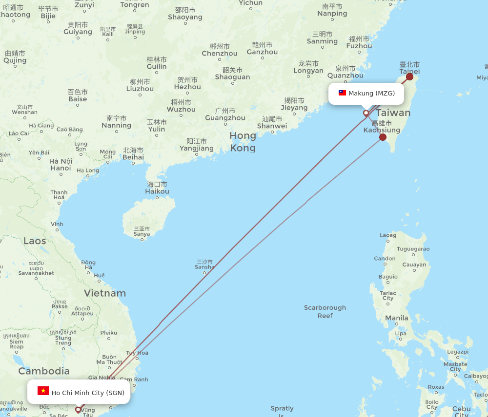 MZG-SGN flight routes
