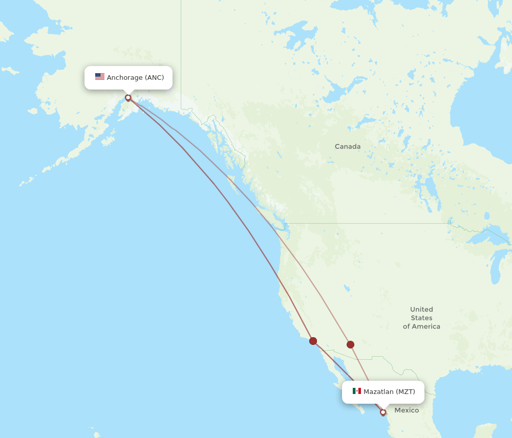MZT-ANC flight routes