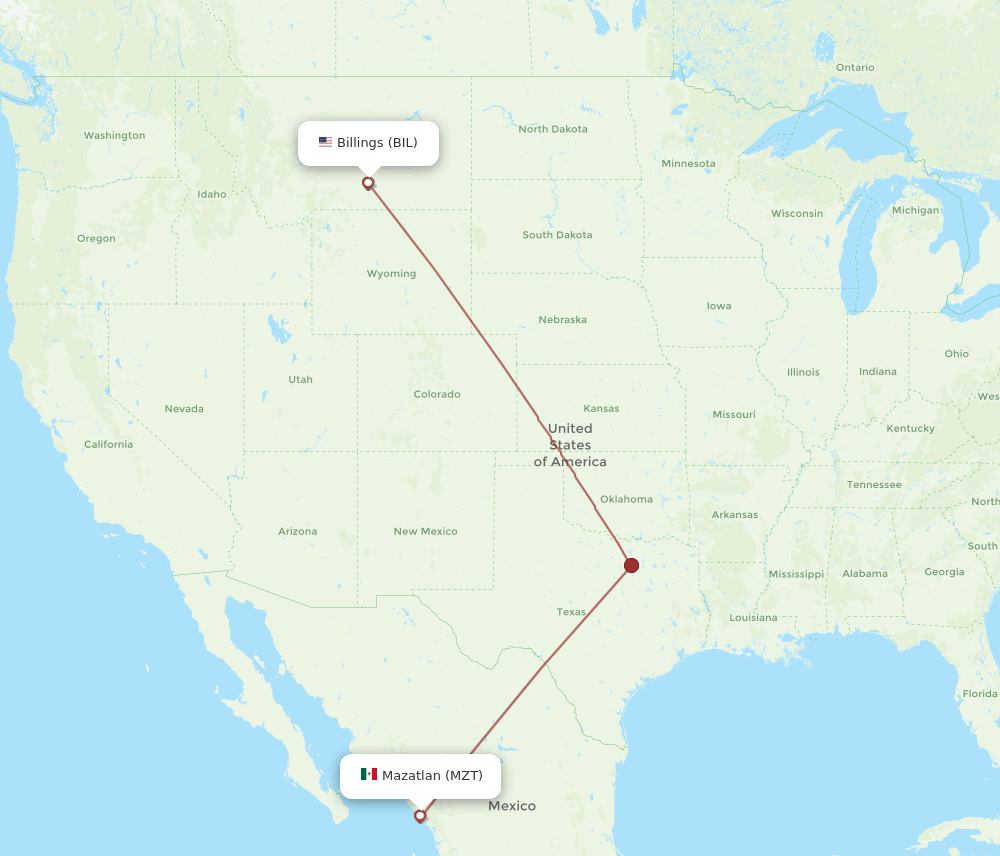 MZT-BIL flight routes