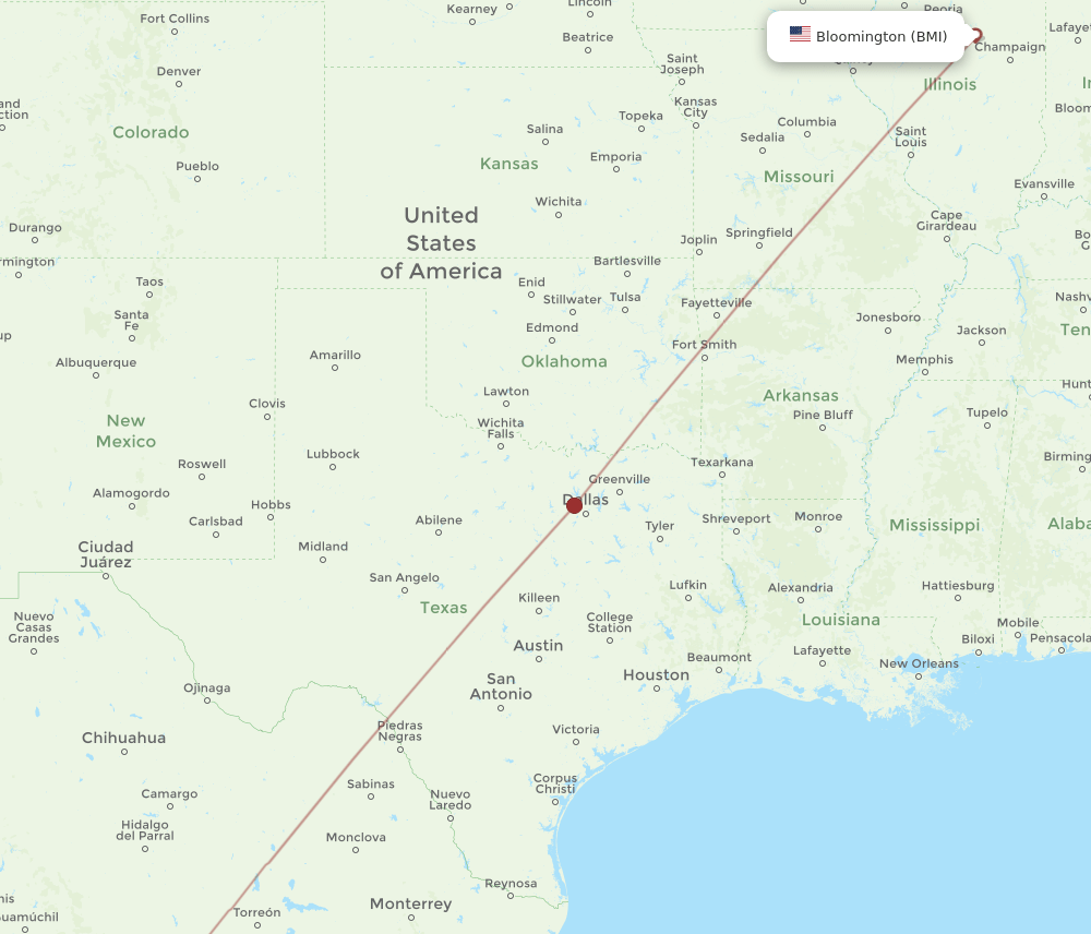MZT-BMI flight routes
