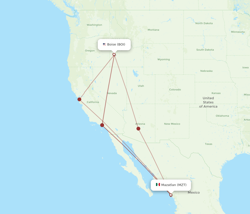 MZT-BOI flight routes