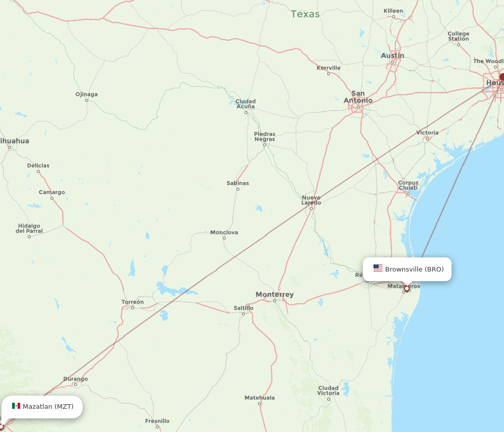 MZT-BRO flight routes