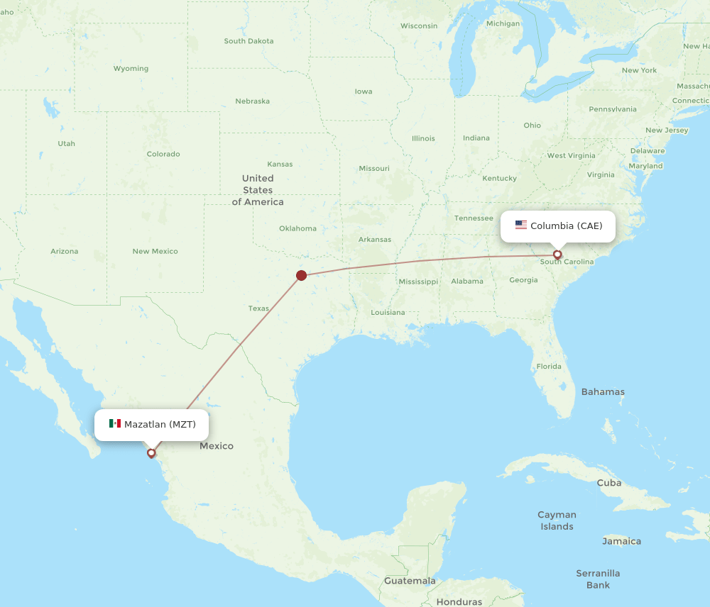 MZT-CAE flight routes