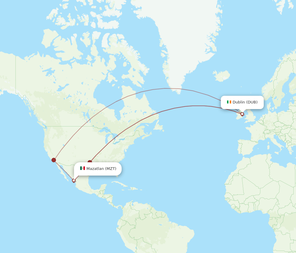 MZT-DUB flight routes
