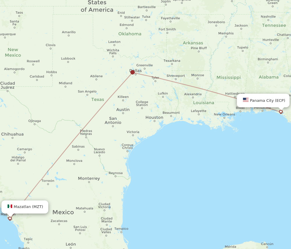 MZT-ECP flight routes