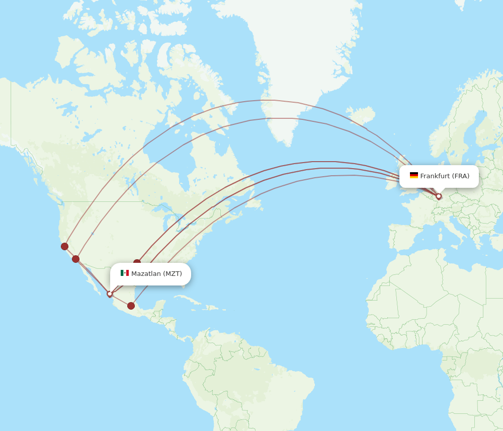 MZT-FRA flight routes