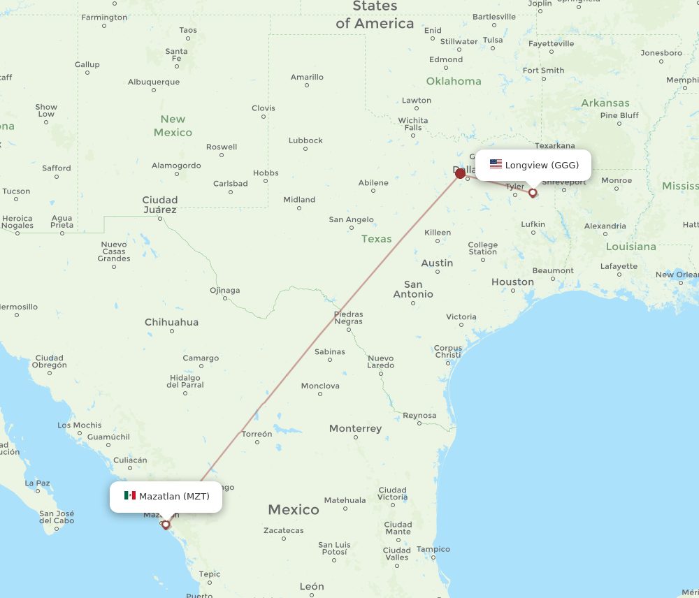MZT-GGG flight routes