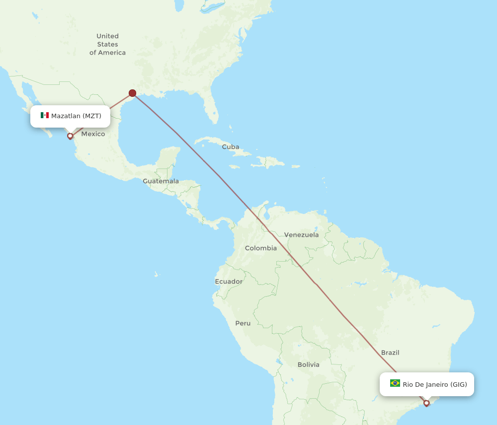 MZT-GIG flight routes