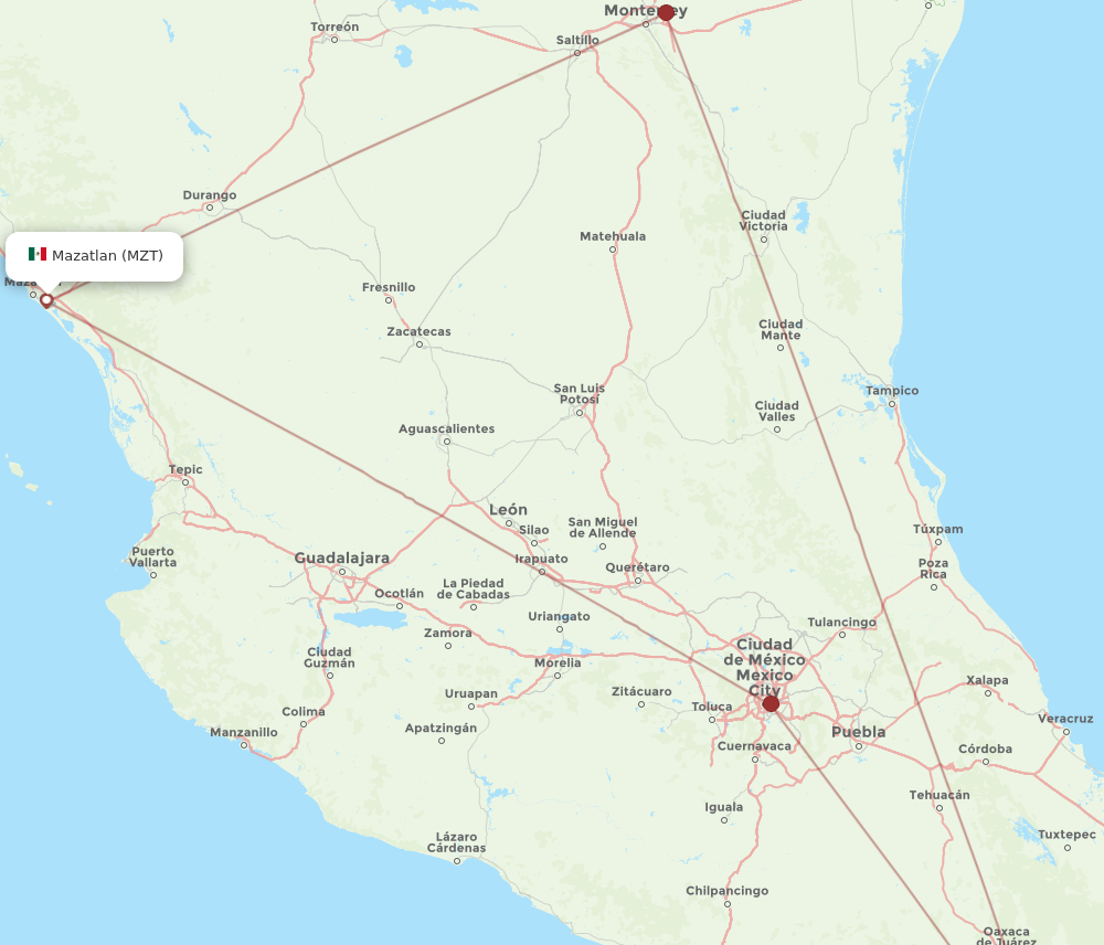 MZT to HUX flights and routes map