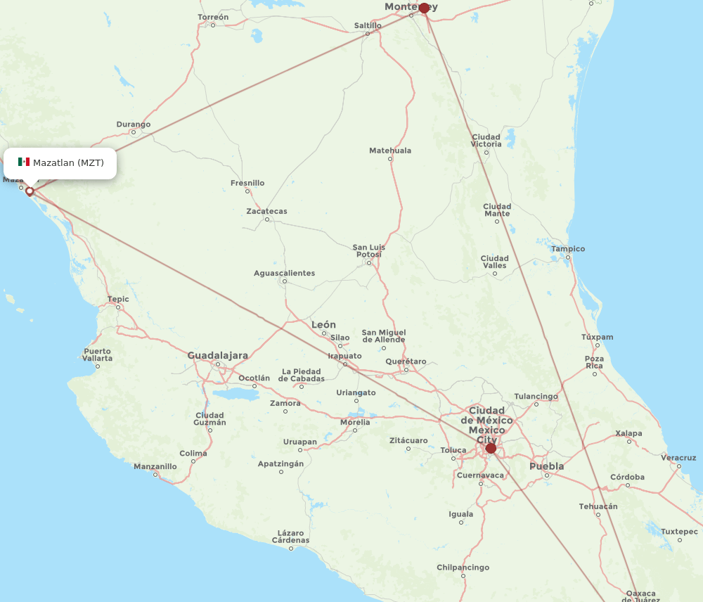 MZT-HUX flight routes