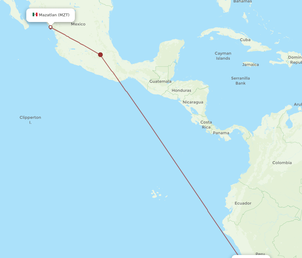 MZT to LIM flights and routes map