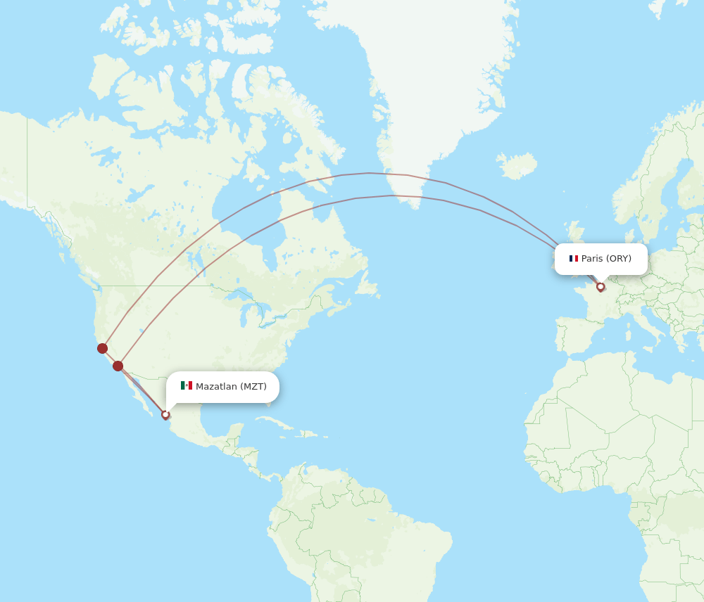 MZT-ORY flight routes