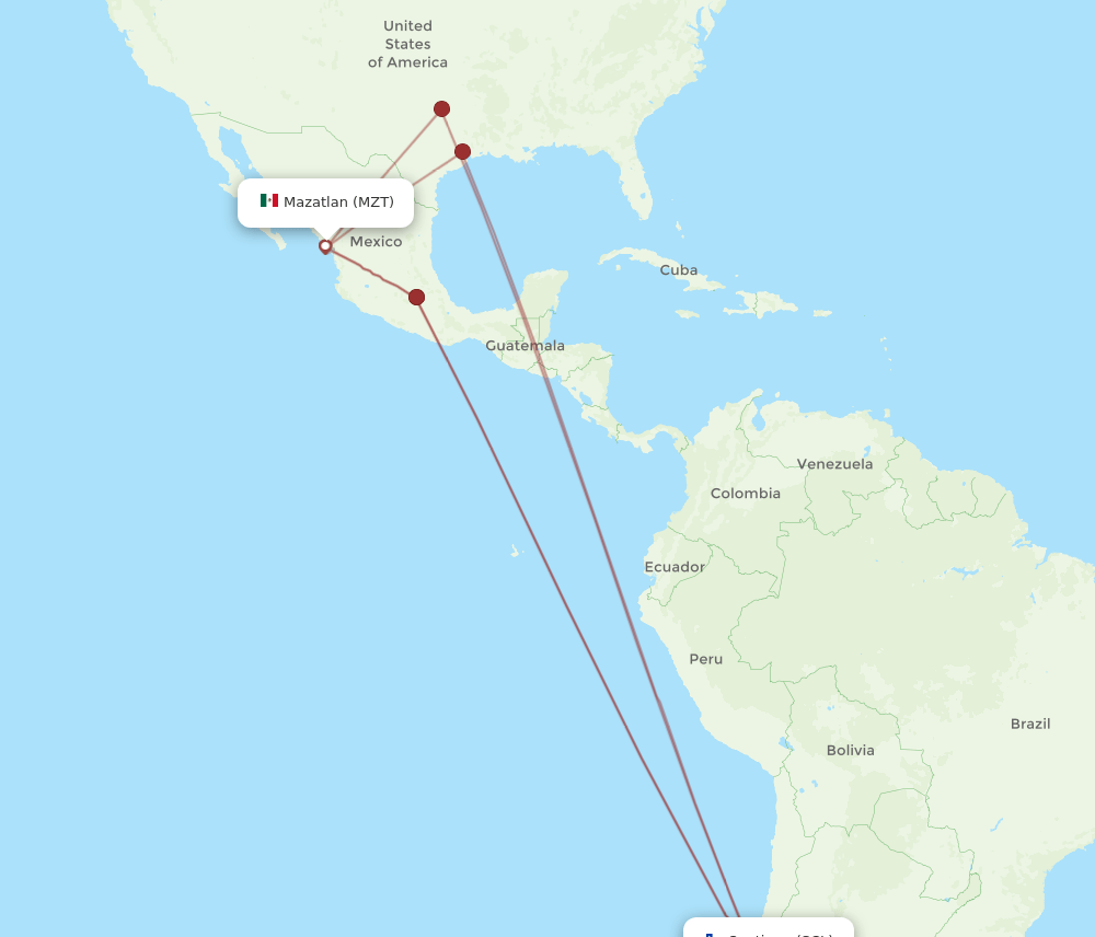 MZT-SCL flight routes