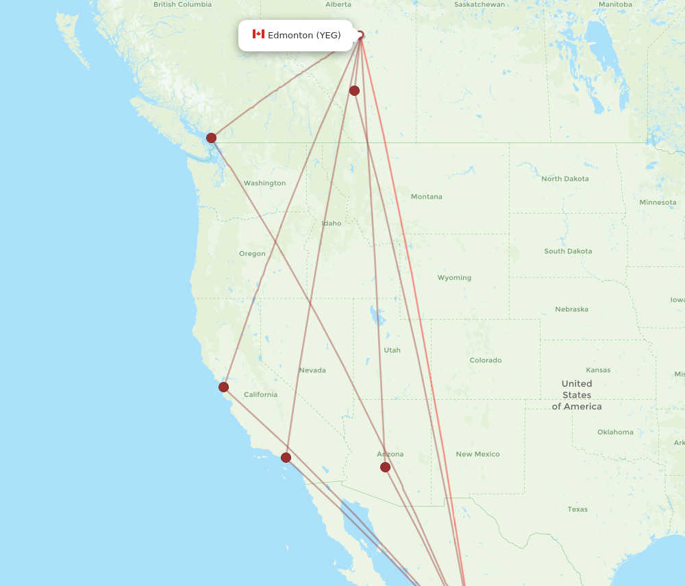 MZT to YEG flights and routes map