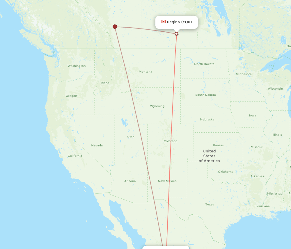 MZT-YQR flight routes
