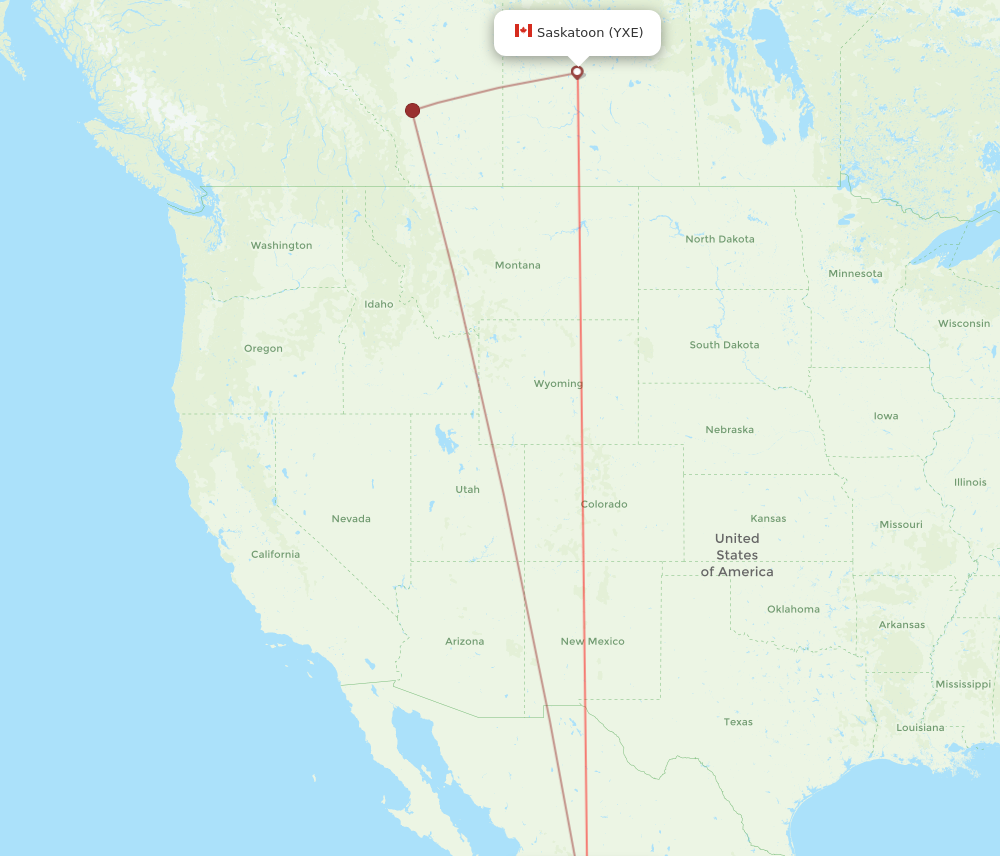 MZT to YXE flights and routes map