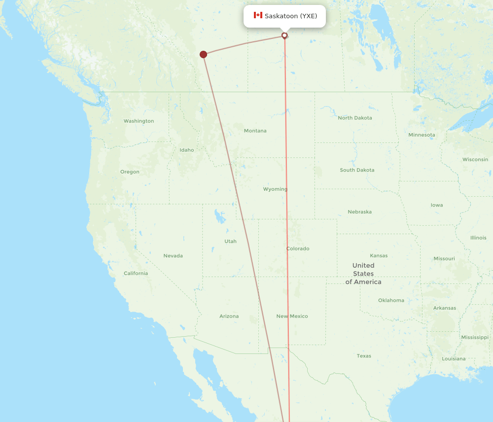 MZT to YXE flights and routes map