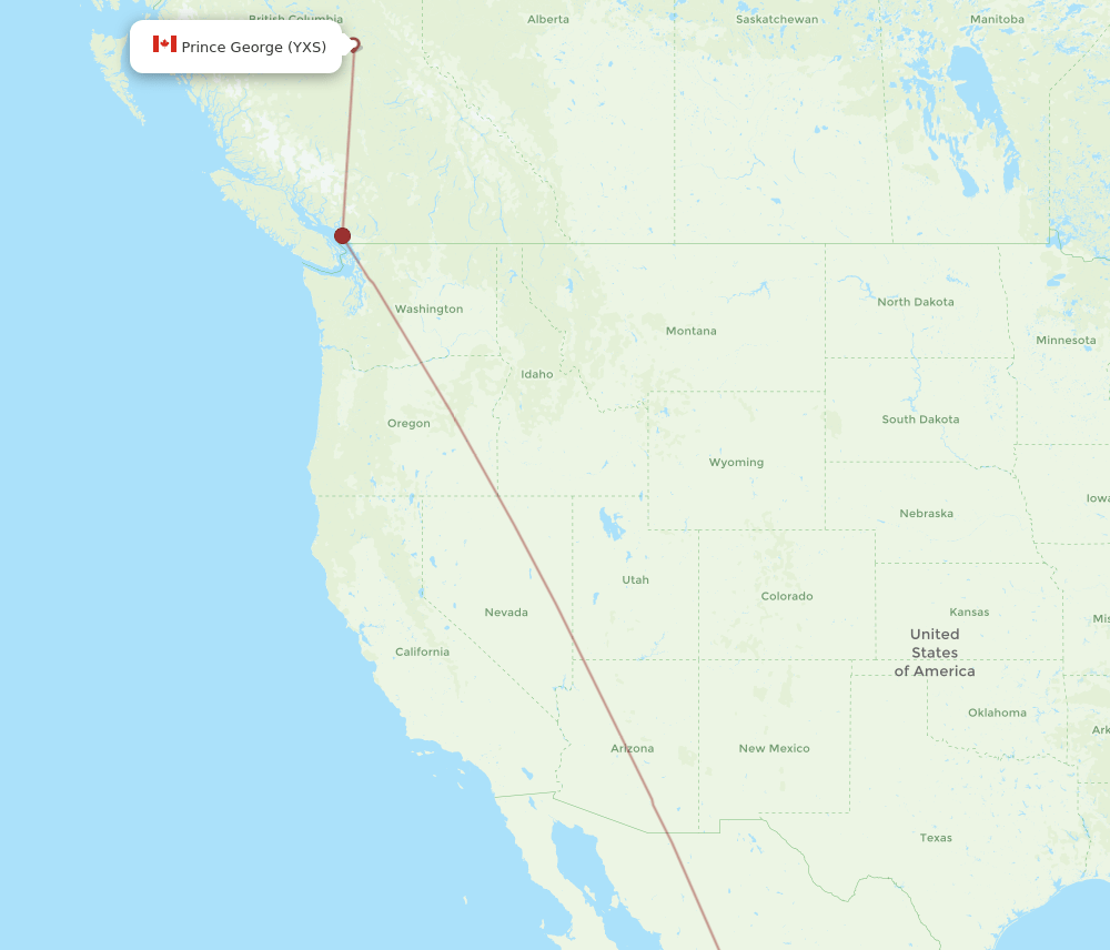 MZT to YXS flights and routes map