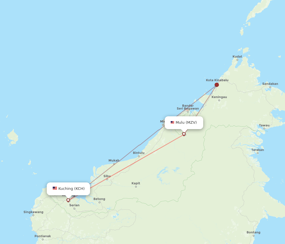 MZV-KCH flight routes