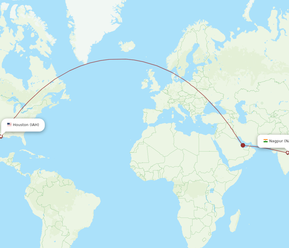 NAG-IAH flight routes