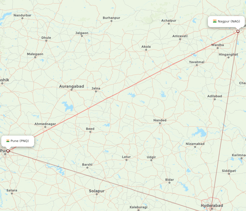 NAG-PNQ flight routes