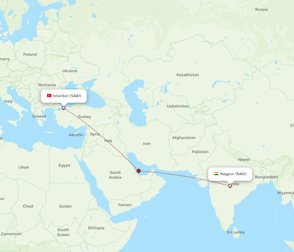 NAG-SAW flight routes