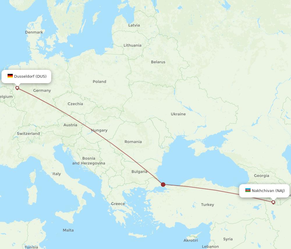 NAJ-DUS flight routes