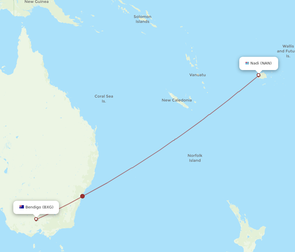 NAN-BXG flight routes